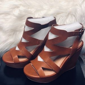Tan Platform Wedge Sandal